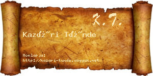 Kazári Tünde névjegykártya